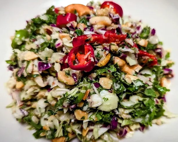Cashew Crunch Salad with Toasted Sesame and Umeboshi Plum Dressing