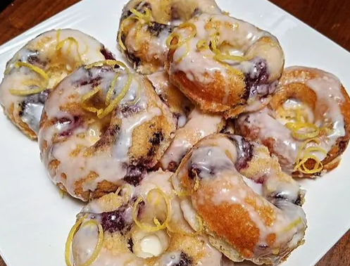 Lemon Blueberry Donuts with Fused Lemon Olive Oil