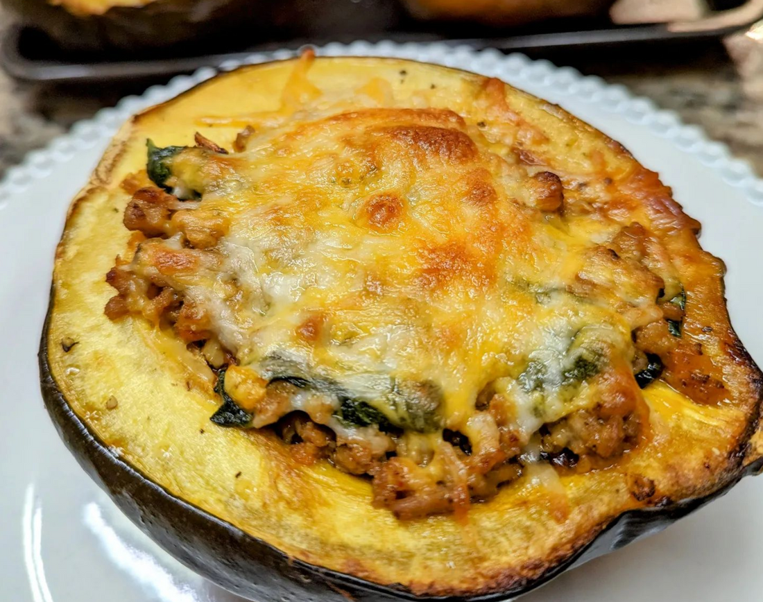 Wild Rice & Mushroom Stuffed Acorn Squash