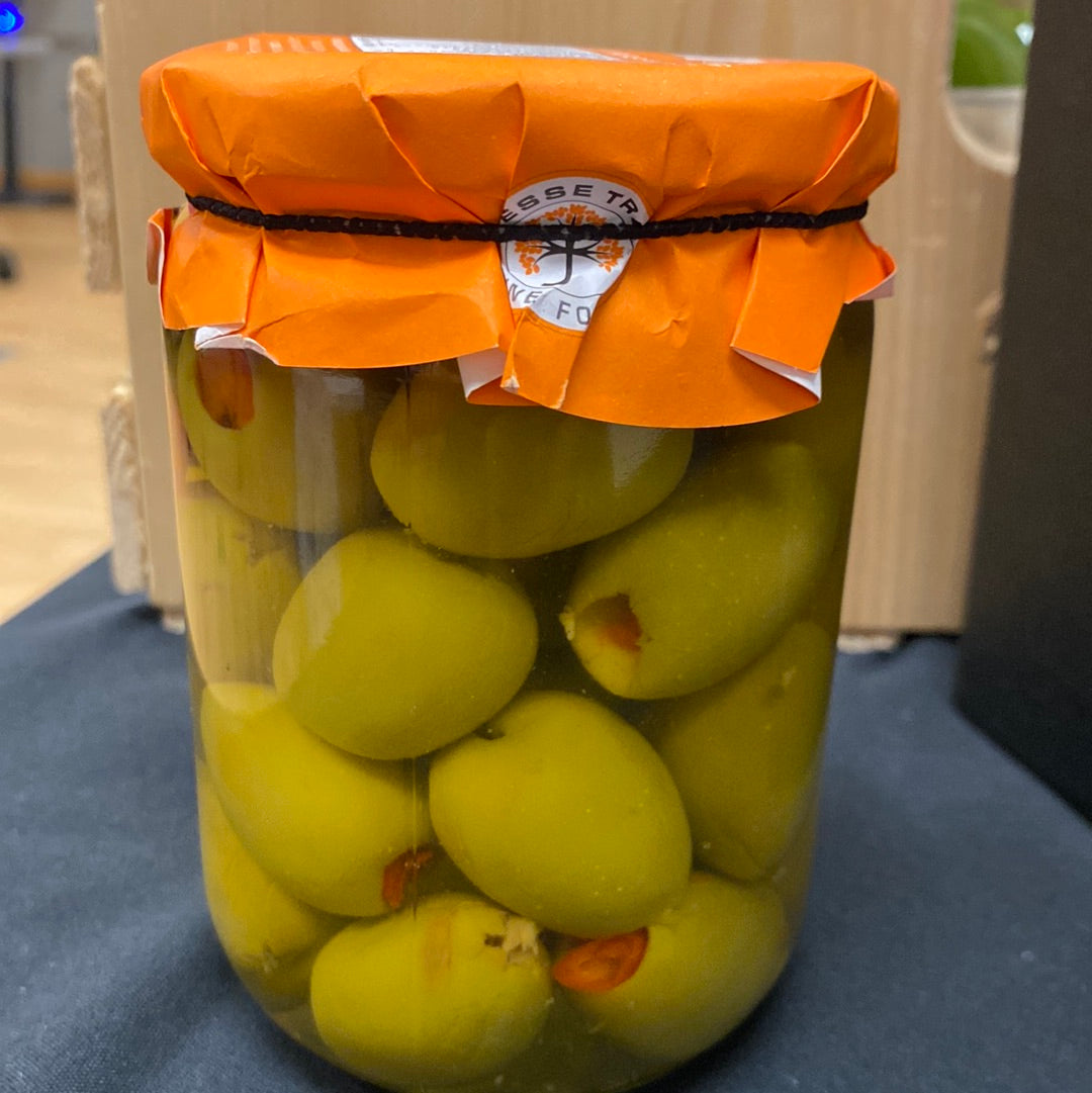 Olives stuffed with Red Bell Pepper