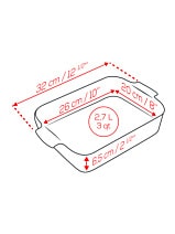 Peugeot Ceramic Rectangular Baker Satin Black 32 cm(12 1/2")