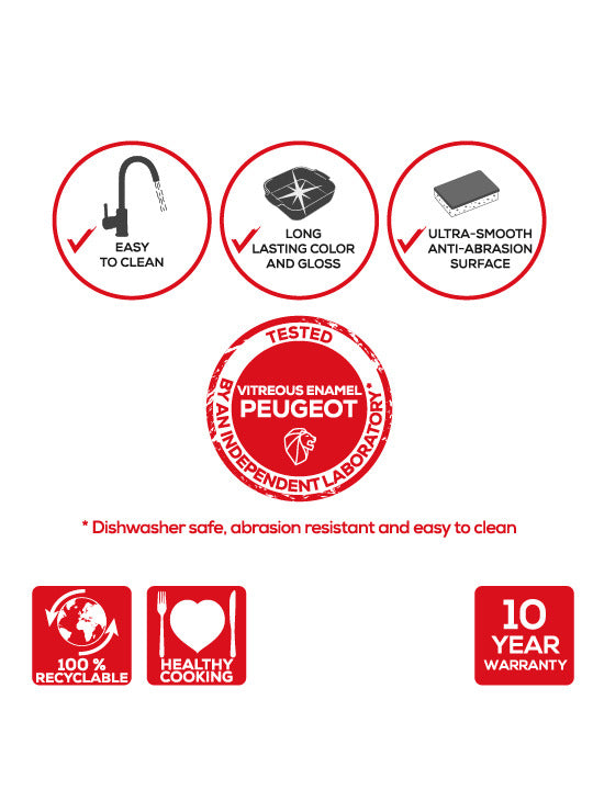 Peugeot Appolia Ceramic Oval Baker Red 10 1/2"