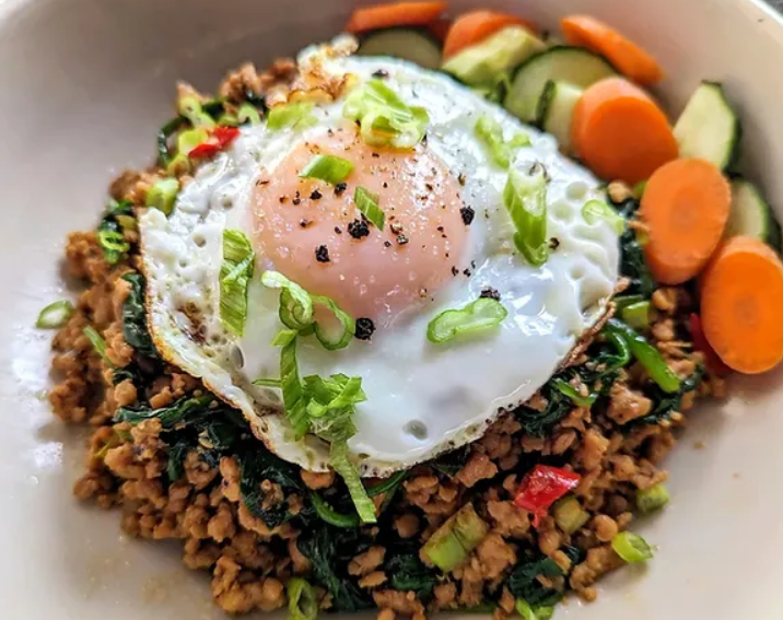 Pork Larb w/ Spicy Jalapeno Fused Olive Oil