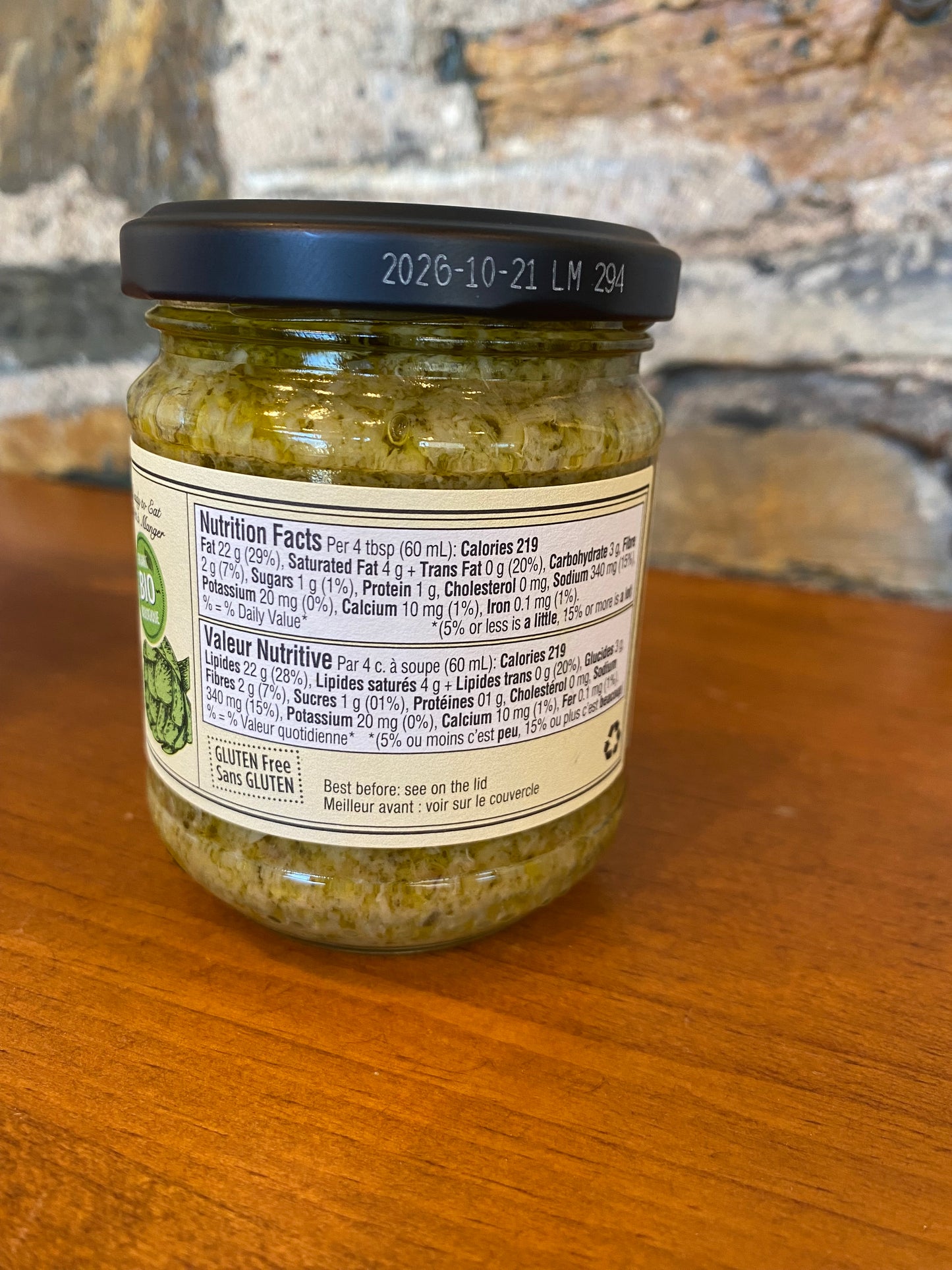 Organic Artichoke Pesto 212ml