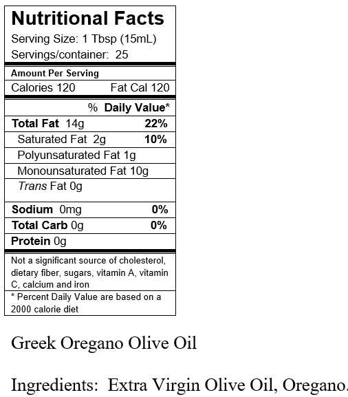 Greek Fused Oregano Olive Oil