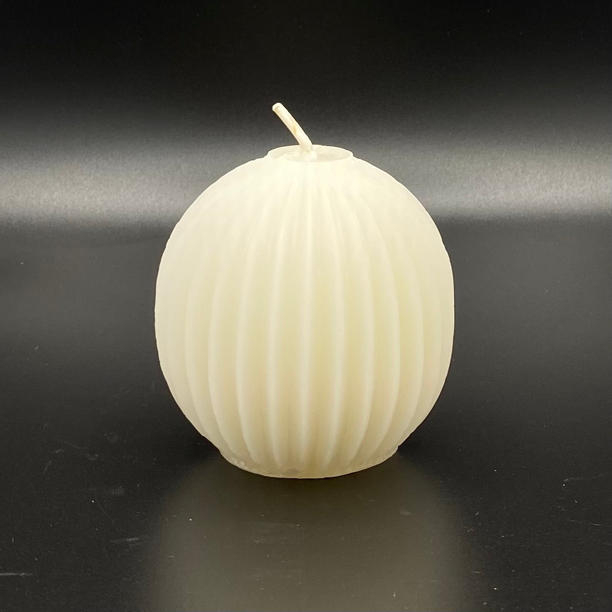 3" Fluted Sphere Beeswax Candle
